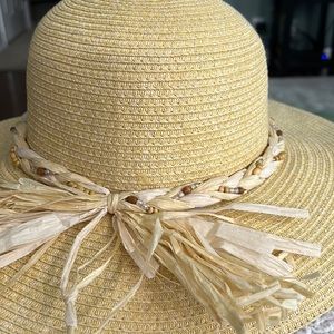 - NWT- Hat - Floppy Hat Sun Hat with  bead Accents.